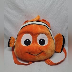 Disney Pixar Finding Nemo Orange Clown fish Soft Plush Backpack HTF